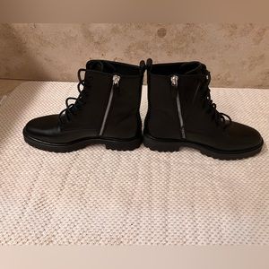 Banana Republic Black Leather Combat Boots